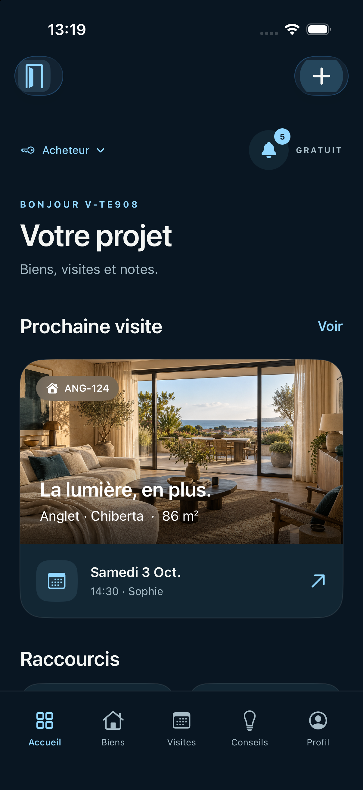 Les Visiteurs application screenshot